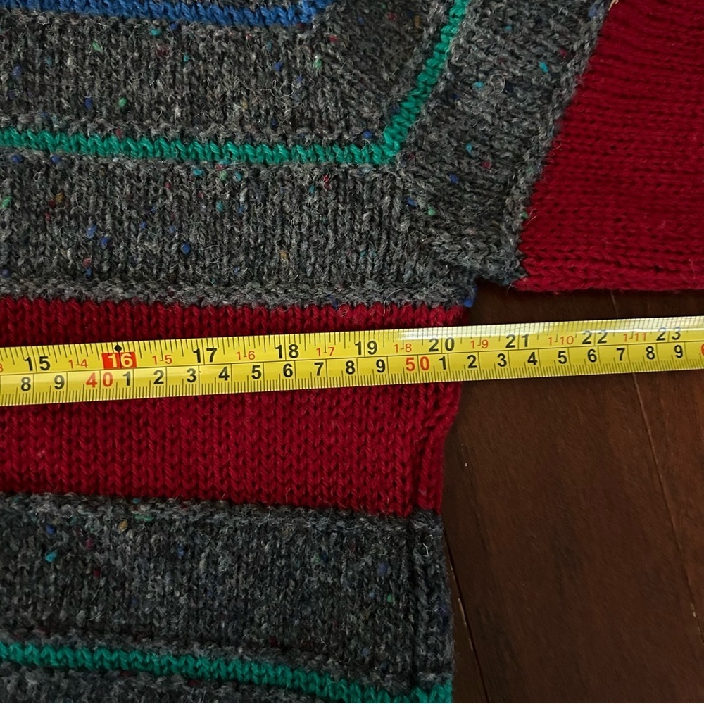 Vintage 80's Pendelton Gray Flecked Virgin Wool Vneck grey size M made in USA - Picture 4 of 6